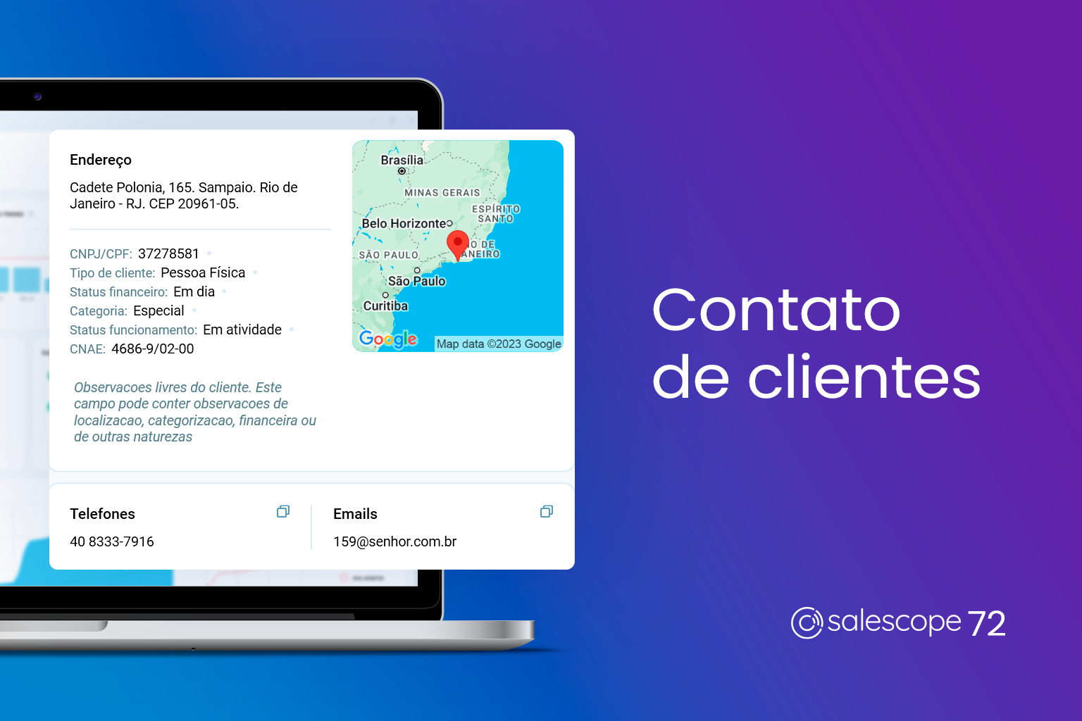 Nova atualização do Salescope [Salescope 72]