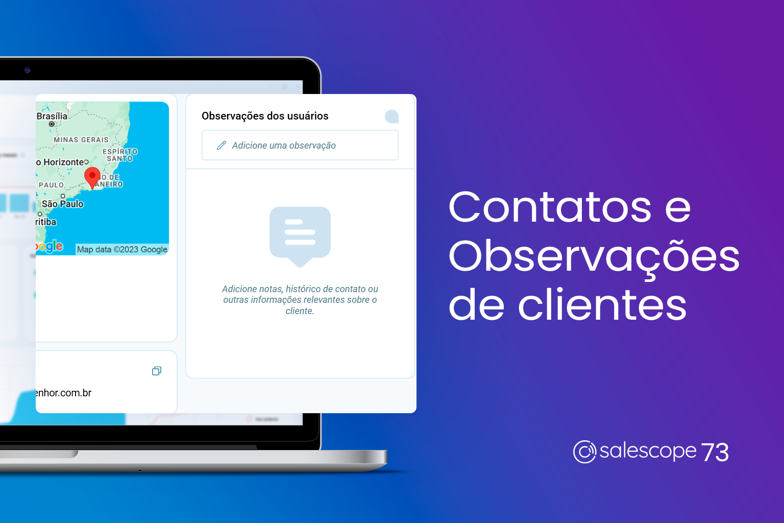 Contatos e Observações de clientes [Salescope 73]