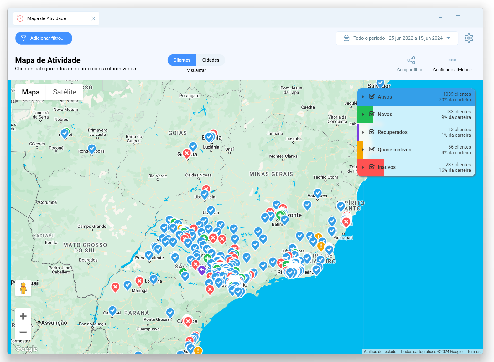 Mapa de tipo de cliente