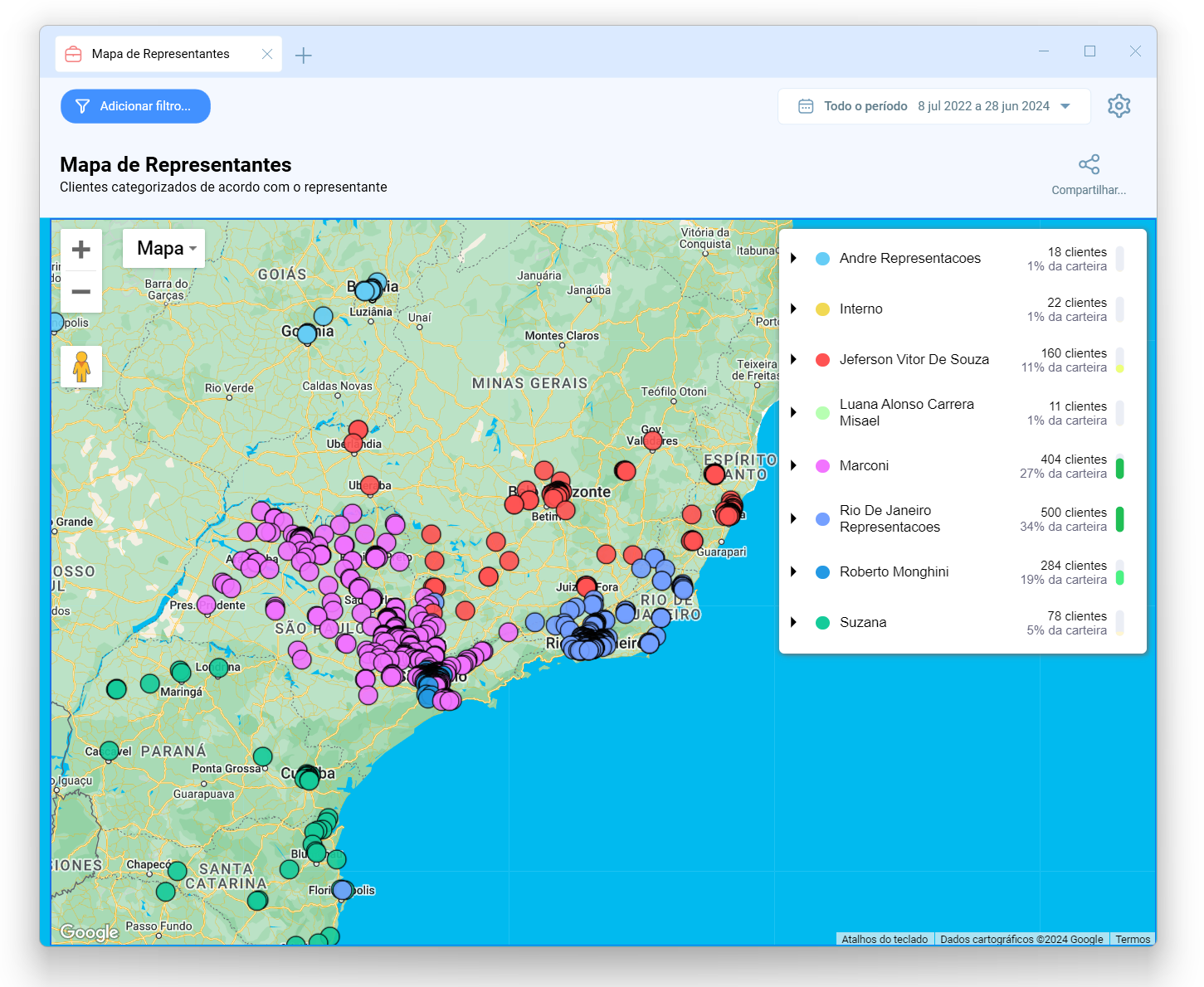 Mapa de Representantes