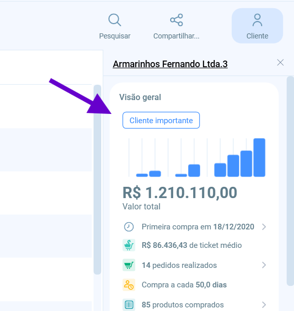 Tag de cliente importante