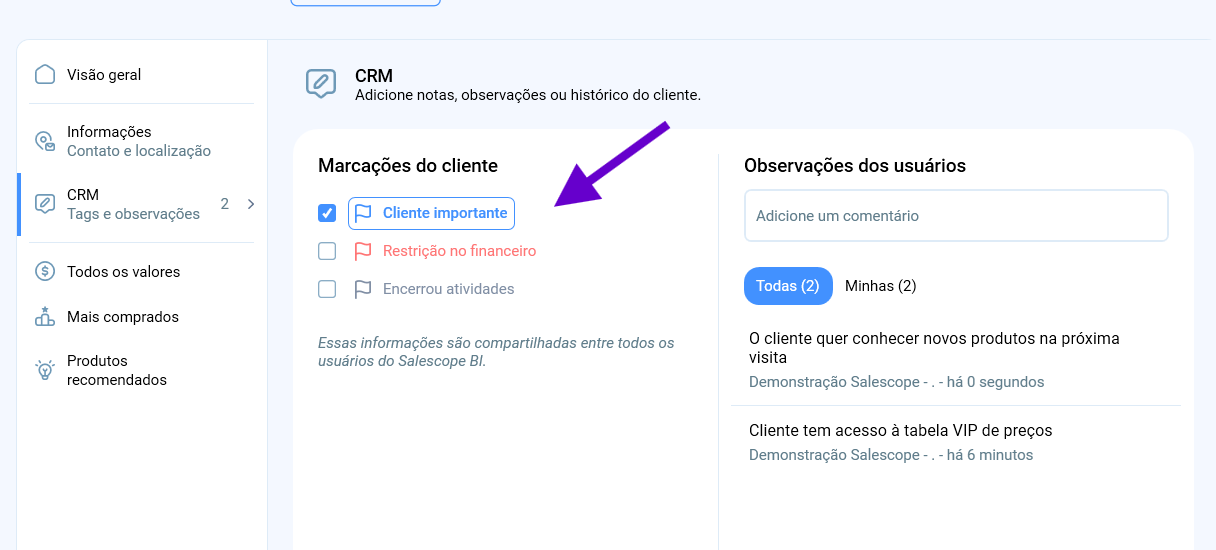 Atributos de cliente
