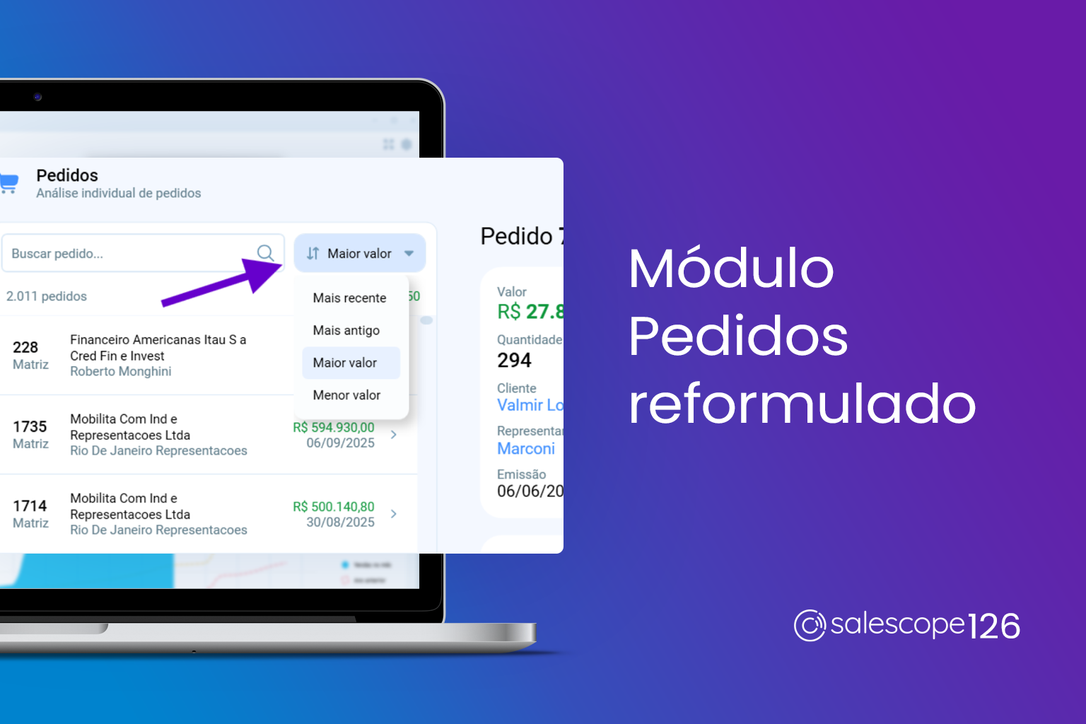 Módulo Pedidos reformulado [Salescope 126]